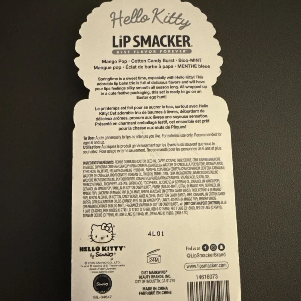 Lip Smacker Hello Kitty Lip Balm Trio Sanrio Collectible - NEW